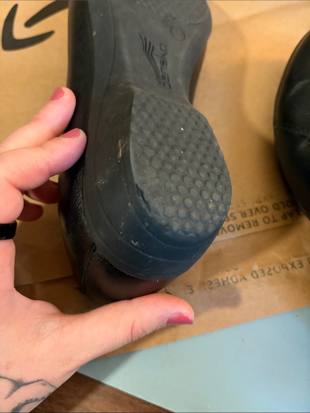Dansko Black Leather Slip-On Flats - Picture 8 of 9
